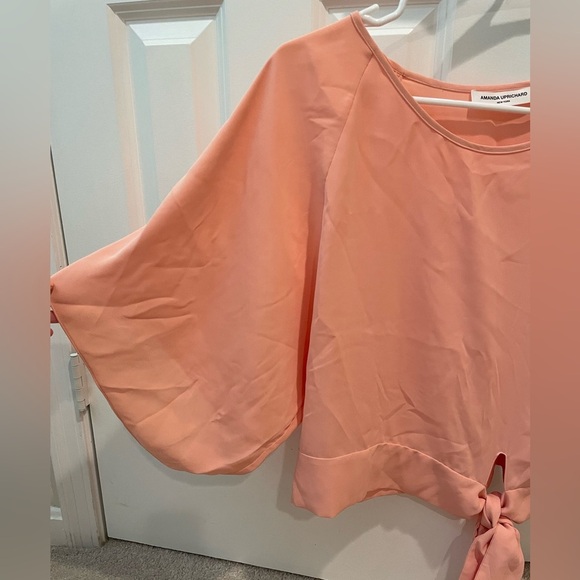 Amanda Uprichard Peach Shirt with Bow - Picture 3 of 5
